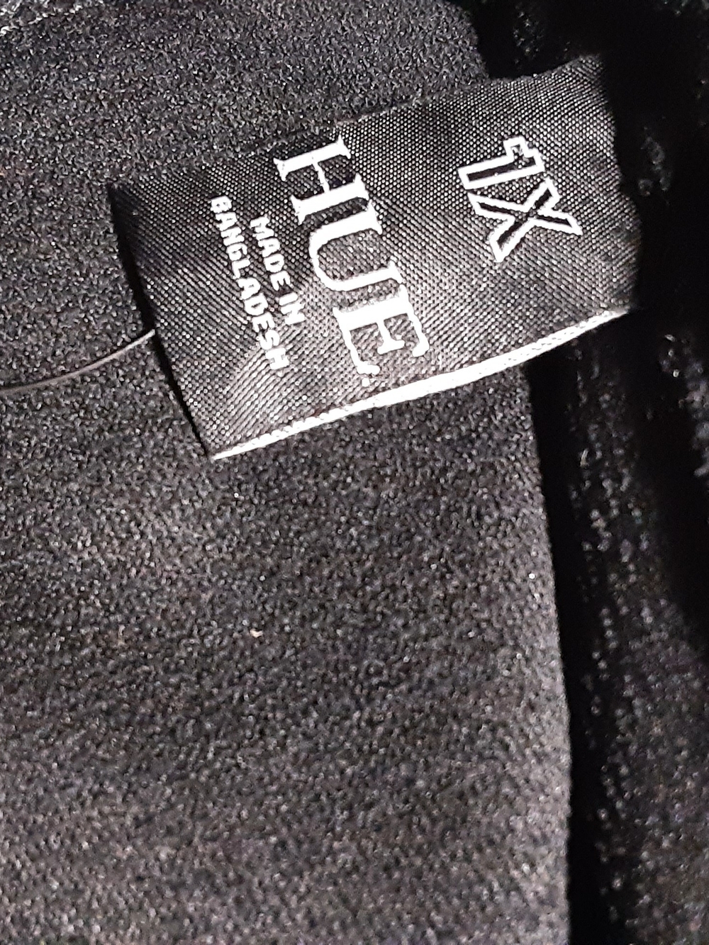 HUE Black Plus Size 1X Knit Leggings